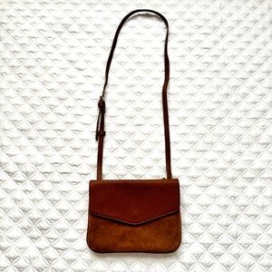 Moda Luxe ‘Tate’ Vegan Leather & Suede Multi-Pocket Crossbody Purse - Cognac
